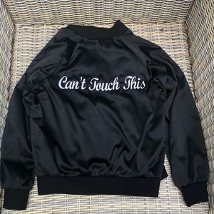 A Fine Line Satin Bomber Jacket S Can’t Touch This